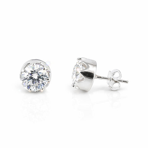 3.20 Ct Round Cut Lab Grown Diamond Stud Earrings VS1