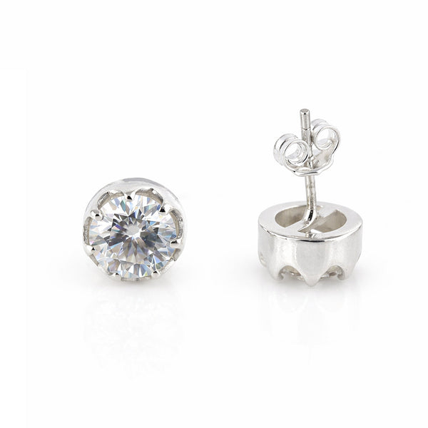 3.20 Ct Round Cut Lab Grown Diamond Stud Earrings VS1