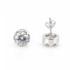 6 ct DEW Certified Round Cut White Moissanite Solitaire Studs In Gold Vermeil