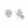 6 ct DEW Certified Round Cut White Moissanite Solitaire Studs In Gold Vermeil