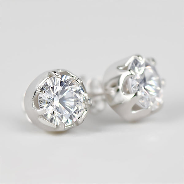 3.20 Ct Round Cut Lab Grown Diamond Stud Earrings VS1