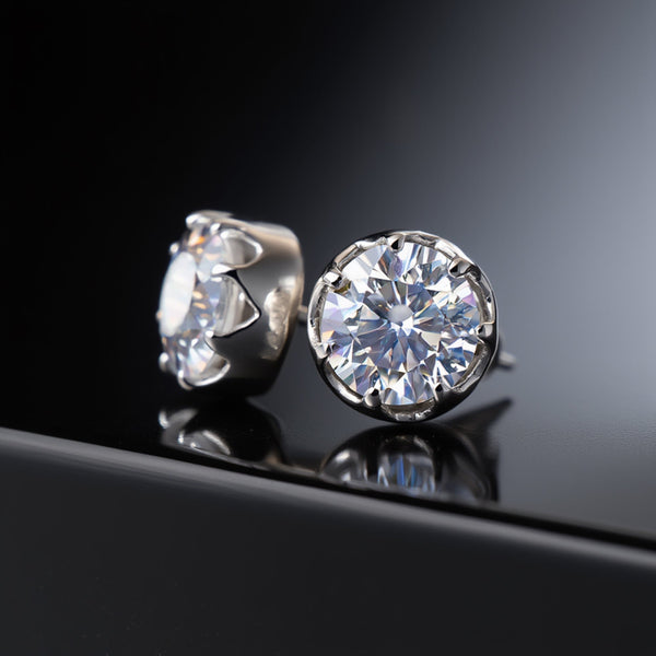 3.20 Ct Round Cut Lab Grown Diamond Stud Earrings VS1