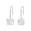10 ct DEW White Moissanite Dangler Earrings Gold Vermeil Certified Great Sparkle