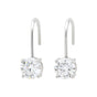 10 ct DEW Certified Round Cut White Moissanite Dangler Earrings Vermeil 925 Silver