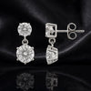 Certified 6.00 ct DEW White Moissanite Designer Dangler Earrings in Gold Vermeil