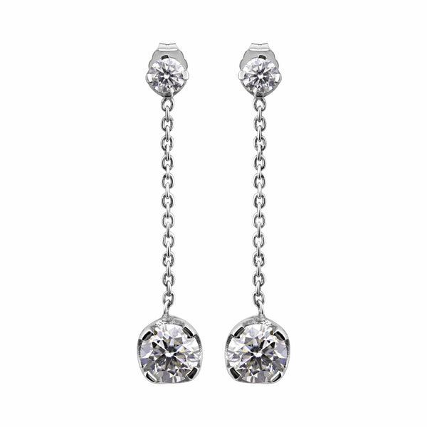 7.30 ct DEW Moissanite Drop Dangle Earrings Gift for Women Wife Anniversary Birthday Wedding