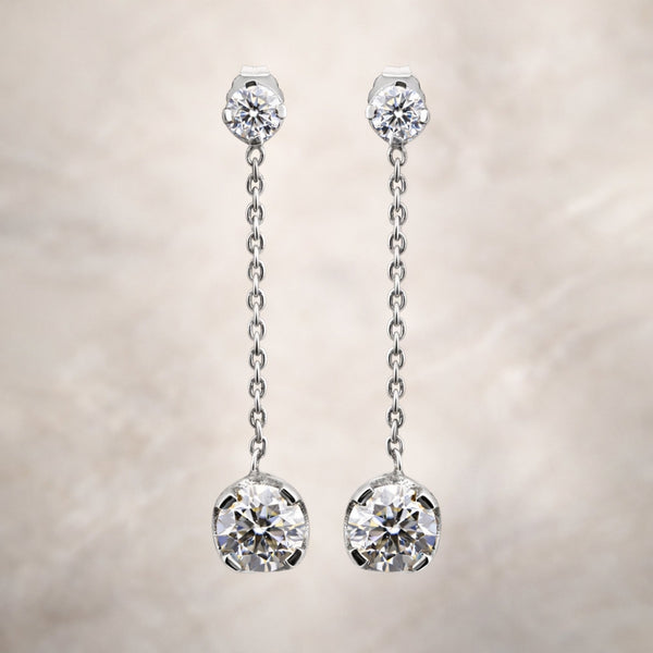 7.30 ct DEW Moissanite Drop Dangle Earrings Gift for Women Wife Anniversary Birthday Wedding