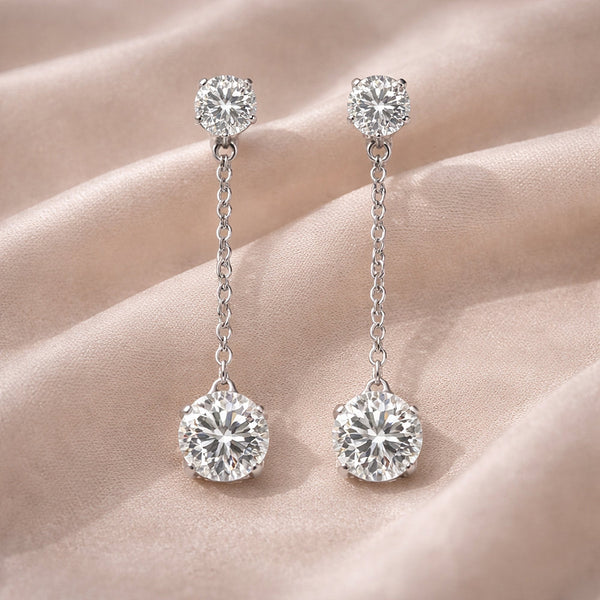 7.30 ct DEW Moissanite Drop Dangle Earrings Gift for Women Wife Anniversary Birthday Wedding