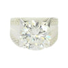 6.65 ct DEW Certified Round Cut White Solitaire Moissanite Ring In Gold Vermeil