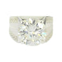 6.65 ct DEW Certified Round Cut White Solitaire Moissanite Ring In Gold Vermeil