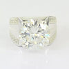 6.65 ct DEW Certified Round Cut White Solitaire Moissanite Ring In Gold Vermeil