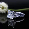 5.0ct DEW White Moissanite Princess Solitaire Ring