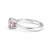 Certified 3 ct DEW Round Cut Pink Moissanite Solitaire Ring in Gold Plated Vermeil