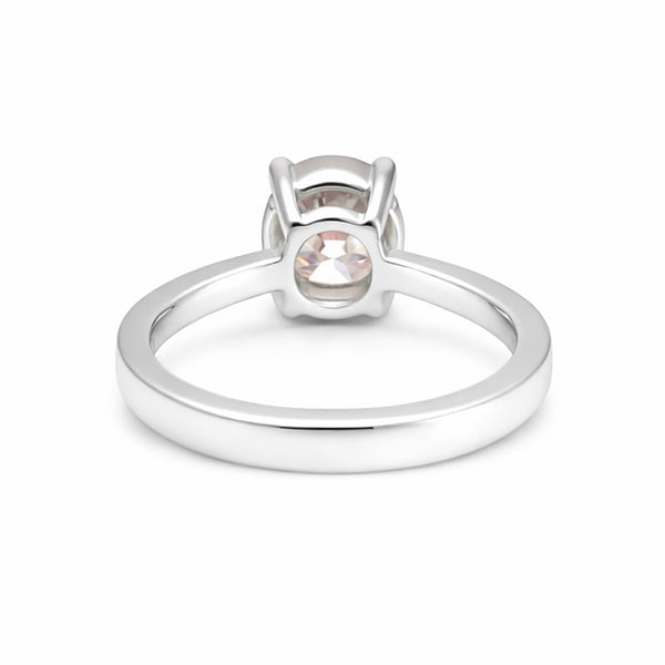 Certified 3 ct DEW Round Cut Pink Moissanite Solitaire Ring in Gold Plated Vermeil
