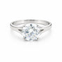 3 ct DEW Round Cut White Moissanite Solitaire Ring In Gold Vermeil Certified