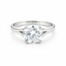 3 ct DEW Round Cut White Moissanite Solitaire Ring In Gold Vermeil Certified in Gold Vermeil