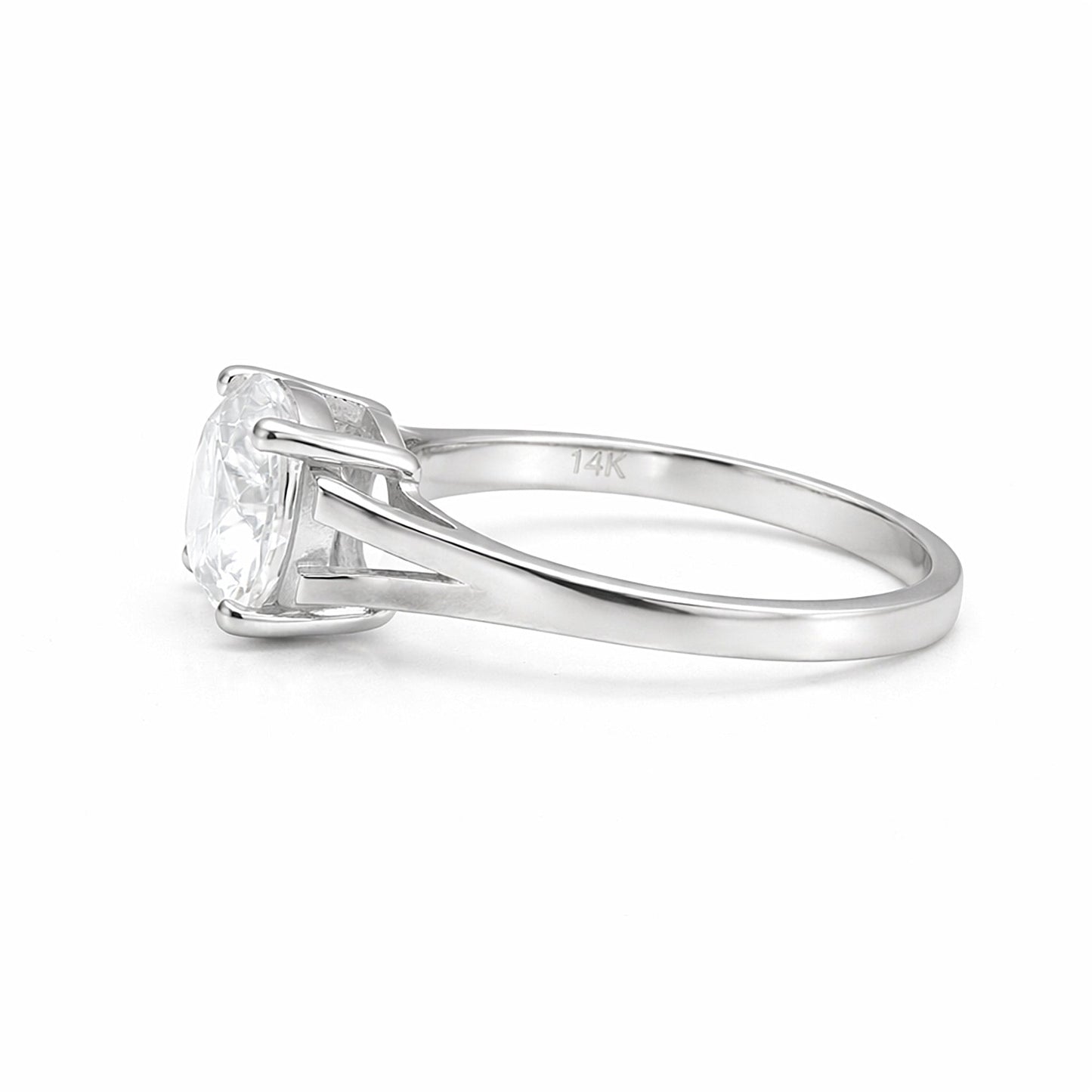 3.4 carat lab-grown diamond ring worn on hand, refined engagement styling
