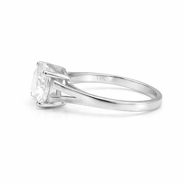 3.4 carat lab-grown diamond ring worn on hand, refined engagement styling