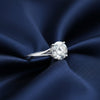 2.80 ct DEW Round Cut White Moissanite Solitaire Ring Certified 18K Gold Plated