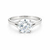 3 ct DEW Round Cut White Moissanite Solitaire Ring In Gold Vermeil Certified