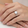 Top view of 3.4ct round brilliant lab diamond ring with vermeil prongs
