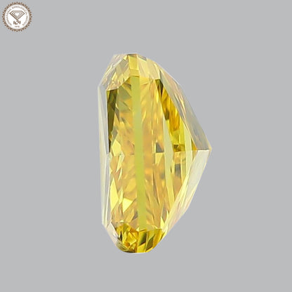 IGI Certified 1.30 Ct. Radiant Brilliant Cut HPHT Diamond Fancy Vivid Yellow VVS2 Clarity