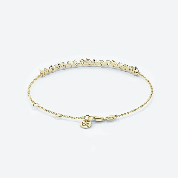 2.25CT Multi Cut 14K Yellow Gold Lab-Grown Certified Diamond Tennis Bracelet - Image 2 - GEMHUB