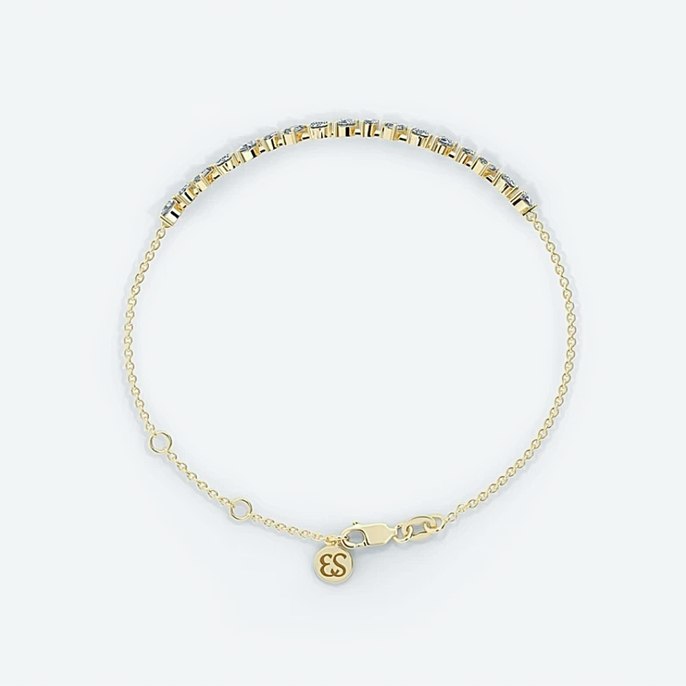 2.25CT Multi Cut 14K Yellow Gold Lab-Grown Certified Diamond Tennis Bracelet - Image 3 - GEMHUB