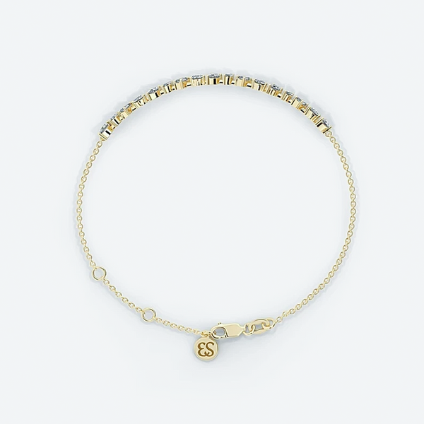 2.25CT Multi Cut 14K Yellow Gold Lab-Grown Certified Diamond Tennis Bracelet - Image 3 - GEMHUB