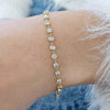 4Ct 100% GH/VS Natural Diamond Women Tennis Bracelet 14Kt Yellow Gold Bezel Set