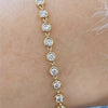 4Ct 100% GH/VS Natural Diamond Women Tennis Bracelet 14Kt Yellow Gold Bezel Set