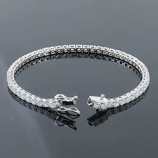 4.75Ct Round Natural Diamond Certified Exquisite Tennis Bracelet 14k White Gold