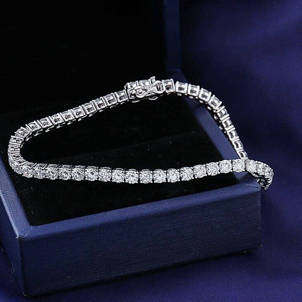 4.75Ct Round Natural Diamond Certified Exquisite Tennis Bracelet 14k White Gold