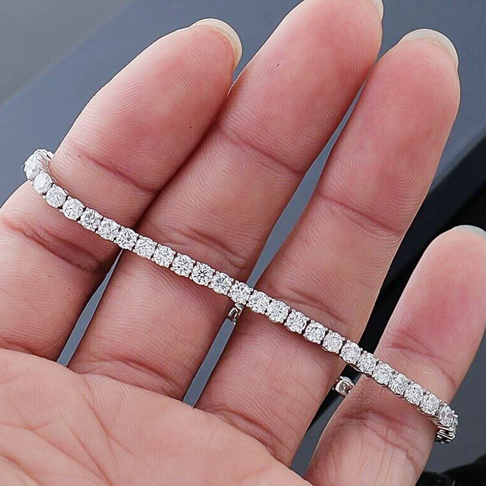 4.75Ct Round Natural Diamond Certified Exquisite Tennis Bracelet 14k White Gold
