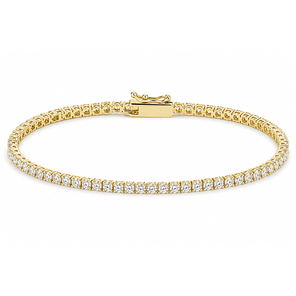 5.00Ct Certified Natural GH/VS Diamond Tennis Bracelet 14k Gold Birthday Gift