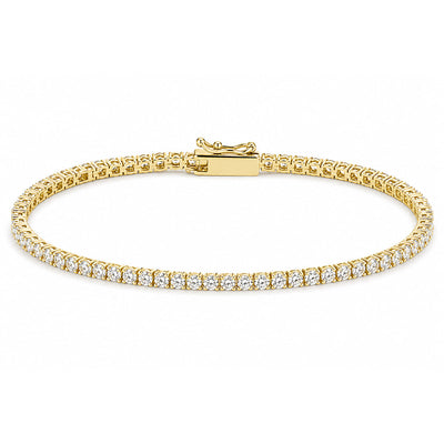 5.00Ct Certified Natural GH/VS Diamond Tennis Bracelet 14k Gold Birthday Gift