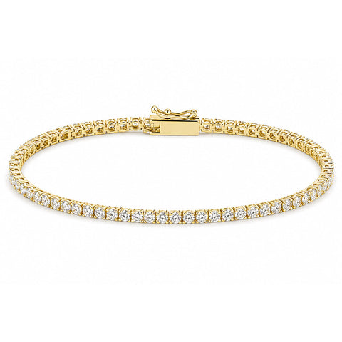 5.00Ct Certified Natural GH/VS Diamond Tennis Bracelet 14k Gold Birthday Gift