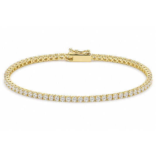 5.00Ct Certified Natural GH/VS Diamond Tennis Bracelet 14k Gold Birthday Gift