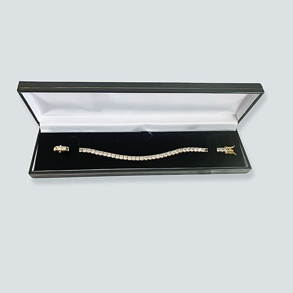 GH/VS Certified 4.99Ct Round Natural Diamond Tennis Bracelet 14k Yellow Gold
