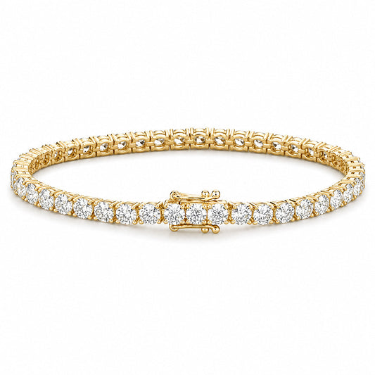 Valentine Special Gift Round Cut 5.40Ct Natural Diamond Tennis Bracelet 14k Gold