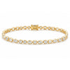 10Ct Multi Shape Lab-Grown Diamond Bezel Wedding Tennis Bracelet 14k Solid Gold