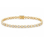 10Ct Multi Shape Lab-Grown Diamond Bezel Wedding Tennis Bracelet 14k Solid Gold