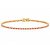 3Ct Round Cut Certified Natural Red Ruby Tennis Bracelet For Her 14k Yellow Gold