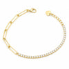 Women 1.50Ct Round Natural GH/SI Diamond Chain Tennis Bracelet 14k Yellow Gold