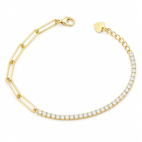 Women 1.50Ct Round Natural GH/SI Diamond Chain Tennis Bracelet 14k Yellow Gold