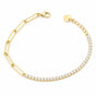 Women 1.50Ct Round Natural GH/SI Diamond Chain Tennis Bracelet 14k Yellow Gold