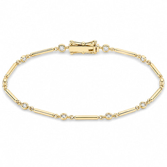 2Ct Round Cut Natural Diamond GH/SI Tennis Women's Bracelet 14k Yellow Gold