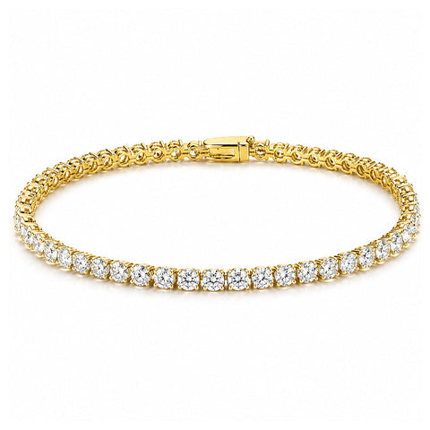 Certified 6.20Ct GH/VS Round Cut Natural Diamond Women Tennis Bracelet 14k Gold
