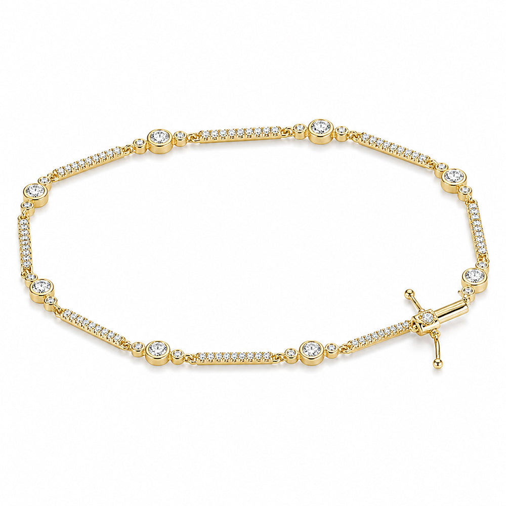 2Ct Round Cut Natural Diamond GH SI Women's Tennis Bracelet Real 14k Yellow Gold