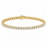 3.50Ct Round GH/VS Certified Natural Diamond Tennis Her Bracelet 14k Yellow Gold